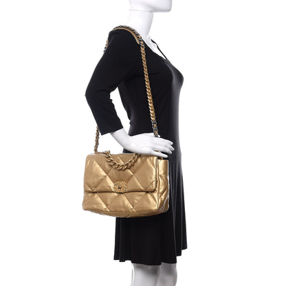 Chanel Goatskin Quilted Large 19 Flap Gold 2 of 11