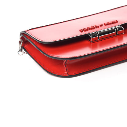 Prada Spazzolato Sybille Monochrome Crossbody Bag Rosso 5 of 9