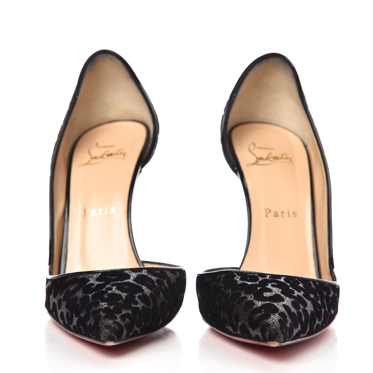 Glitter Leopard Print Iriza Pumps Heels 37.5 Black Grey