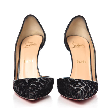 Christian Louboutin Glitter Leopard Print Iriza Pumps Heels 37.5 Black Grey 2 of 10