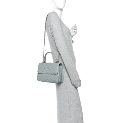 Chanel Lambskin Quilted Small Trendy CC Flap Dual Handle Bag Light Grey 2 of 10