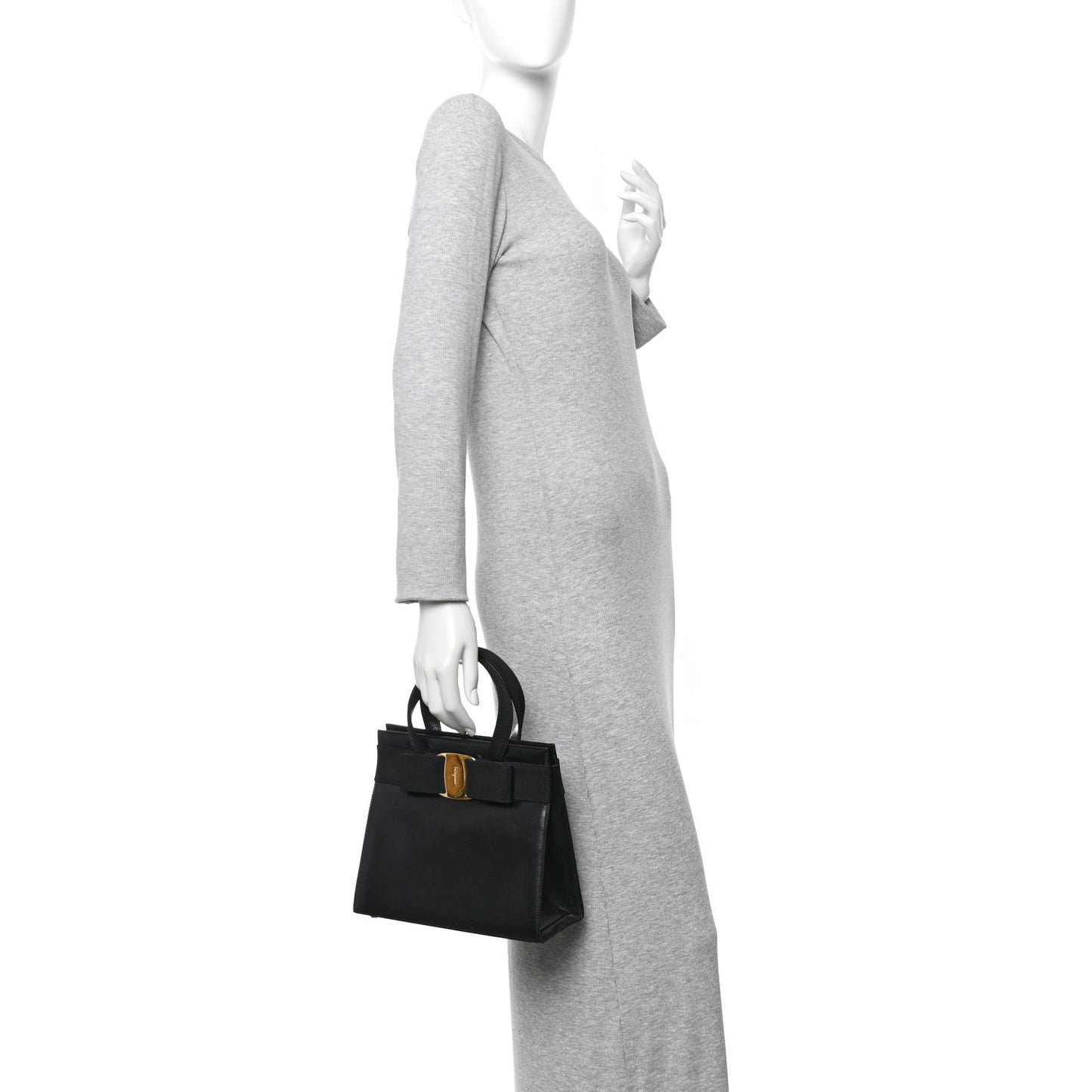 Calfskin Medium Vara Bow Top Handle Tote Black