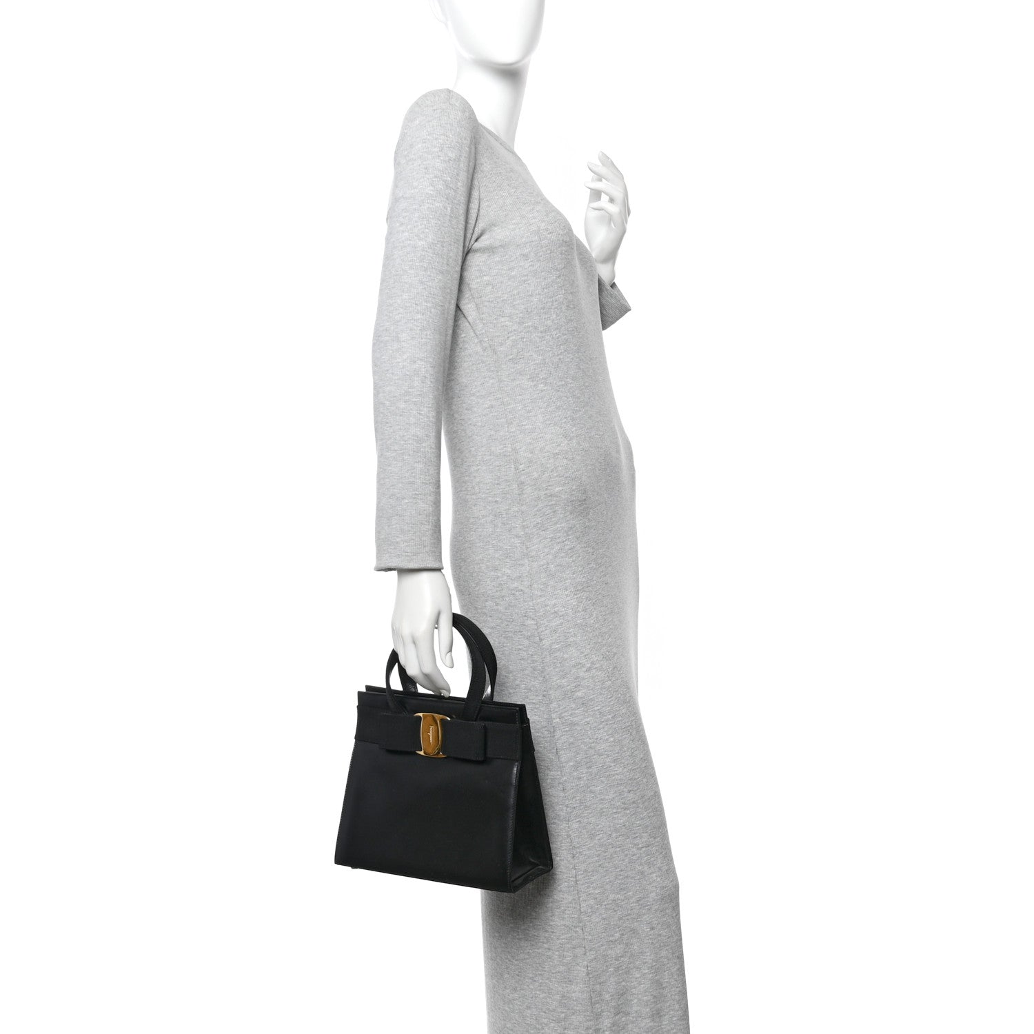 Salvatore Ferragamo Calfskin Medium Vara Bow Top Handle Tote Black 2 of 9