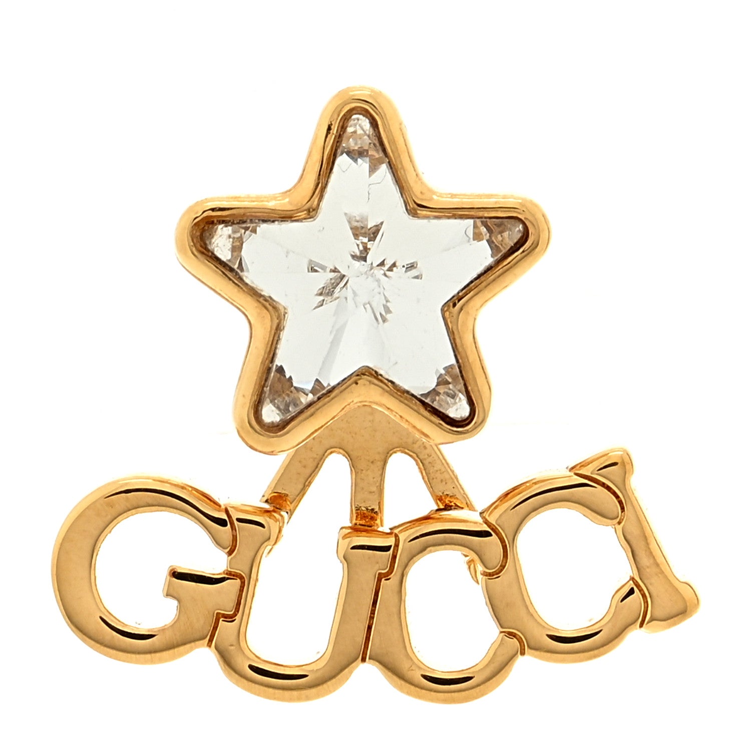 Gucci Crystal Star Logo Single Earring Gold 1 of 4