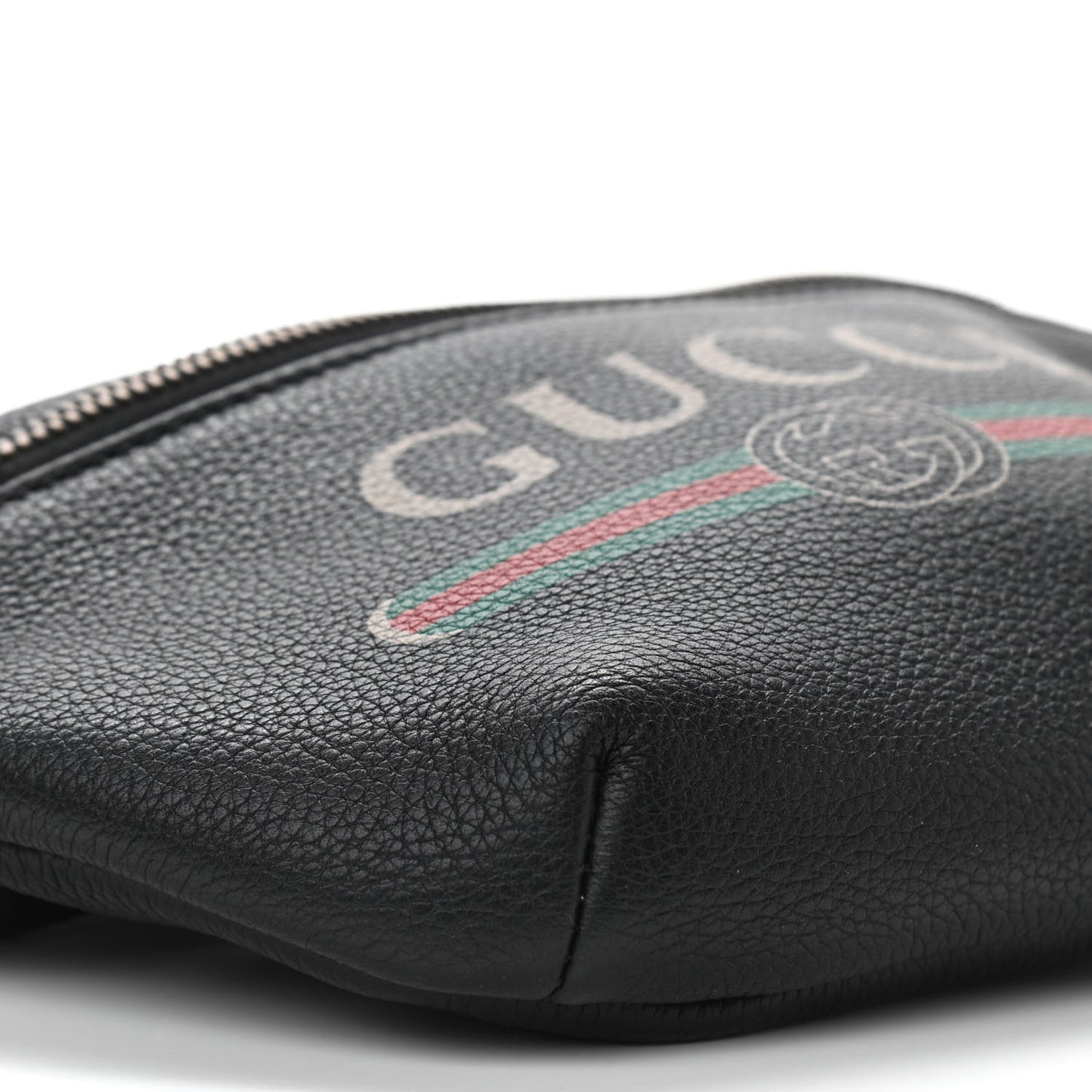Grained Calfskin Small Logo Belt Bag Black