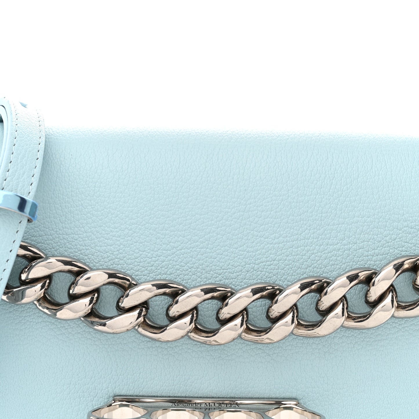 Skull Four Ring Knuckle Crossbody Bag Light Blue