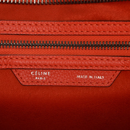Celine Drummed Calfskin Mini Luggage Vermillion 7 of 9