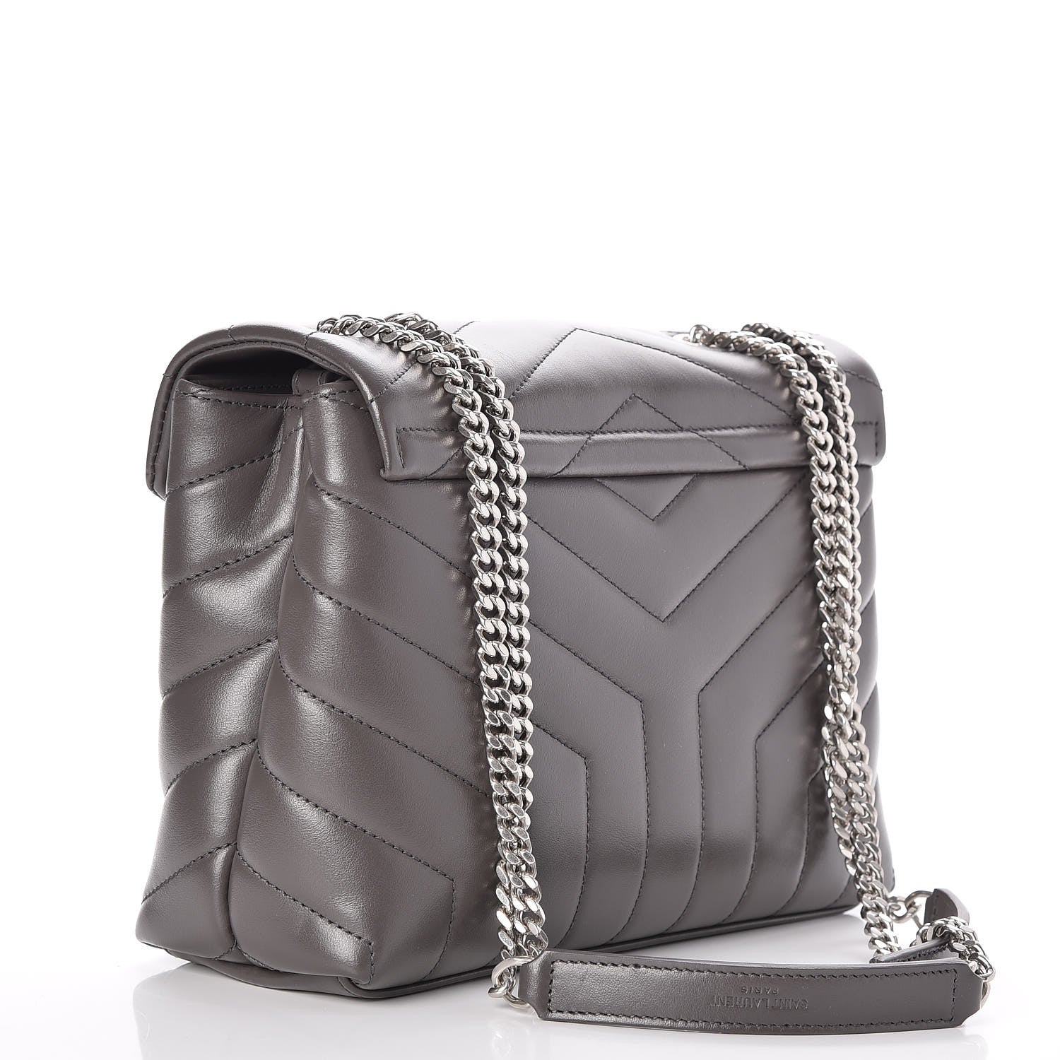 Saint Laurent Calfskin Y Quilted Monogram Small Loulou Chain Satchel Earth 3 of 7
