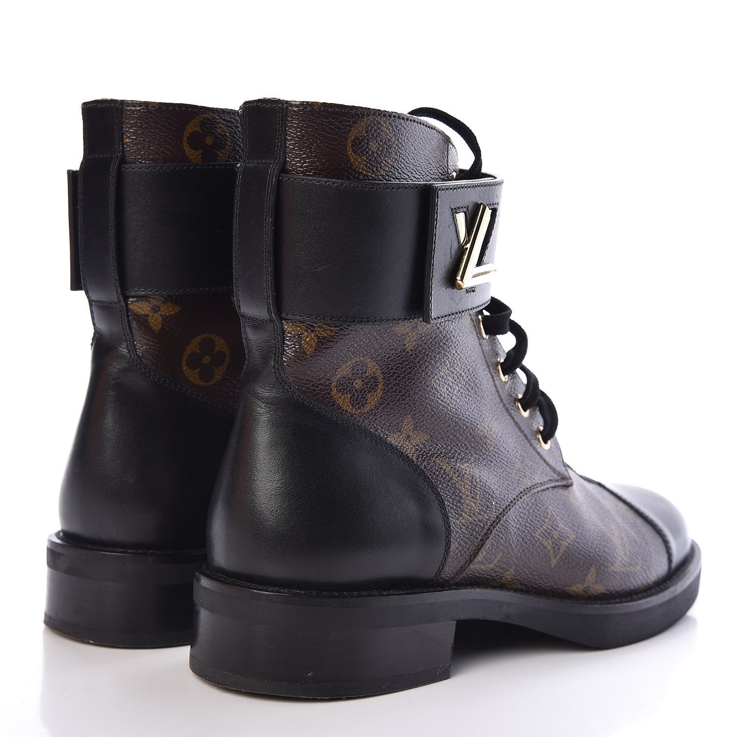 Calfskin Monogram Wonderland Flat Ranger Boots 38 Black