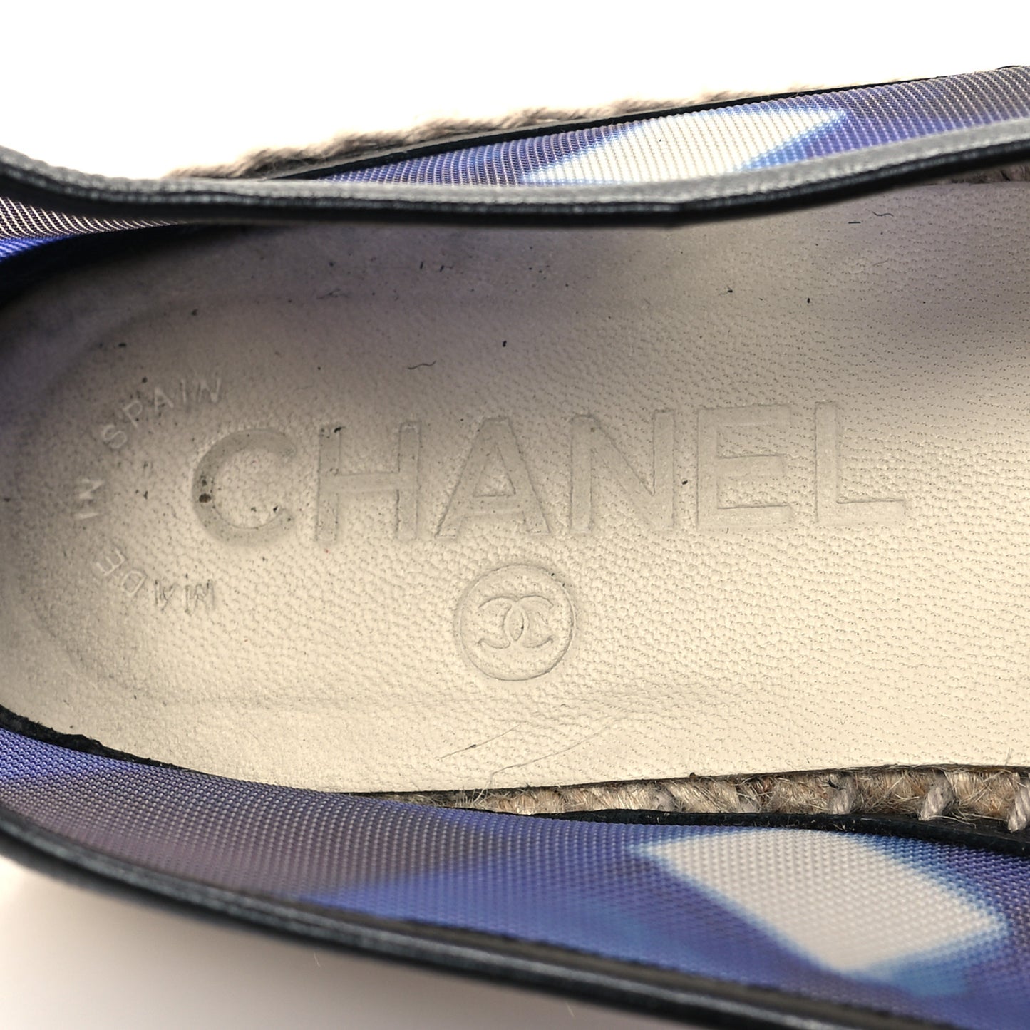 Mesh Grosgrain CC Espadrilles 35 Purple Black