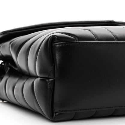 Saint Laurent Calfskin Y Quilted Monogram Monochrome Small Loulou Chain Satchel Black 9 of 10