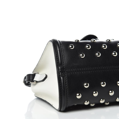 Alexander McQueen Calfskin Studded Mini Padlock Tote Black White 5 of 12