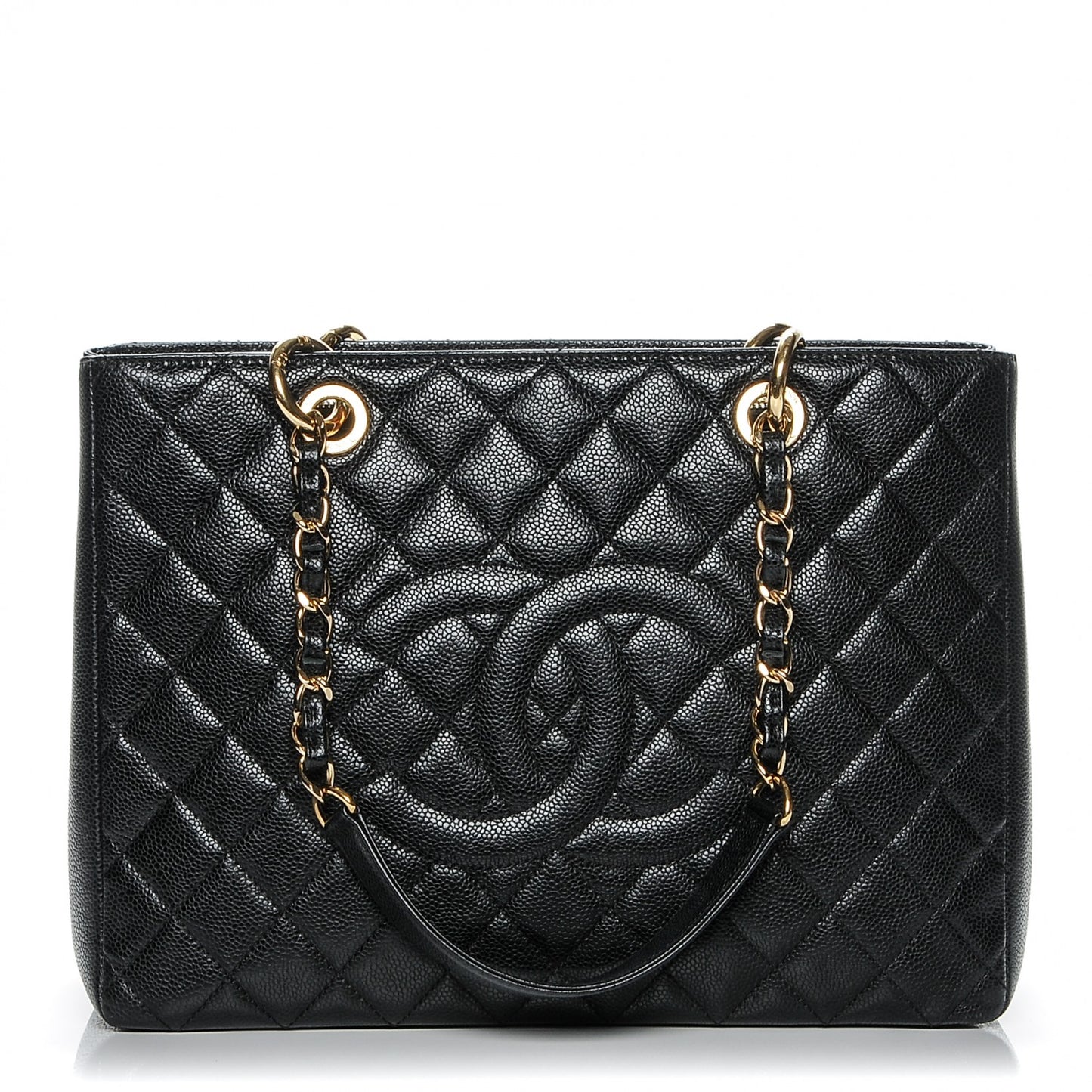 Caviar Quilted Grand Shopping Tote GST Black