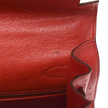 Hermes Ostrich Kelly Sellier 32 Rouge Vif 11 of 12