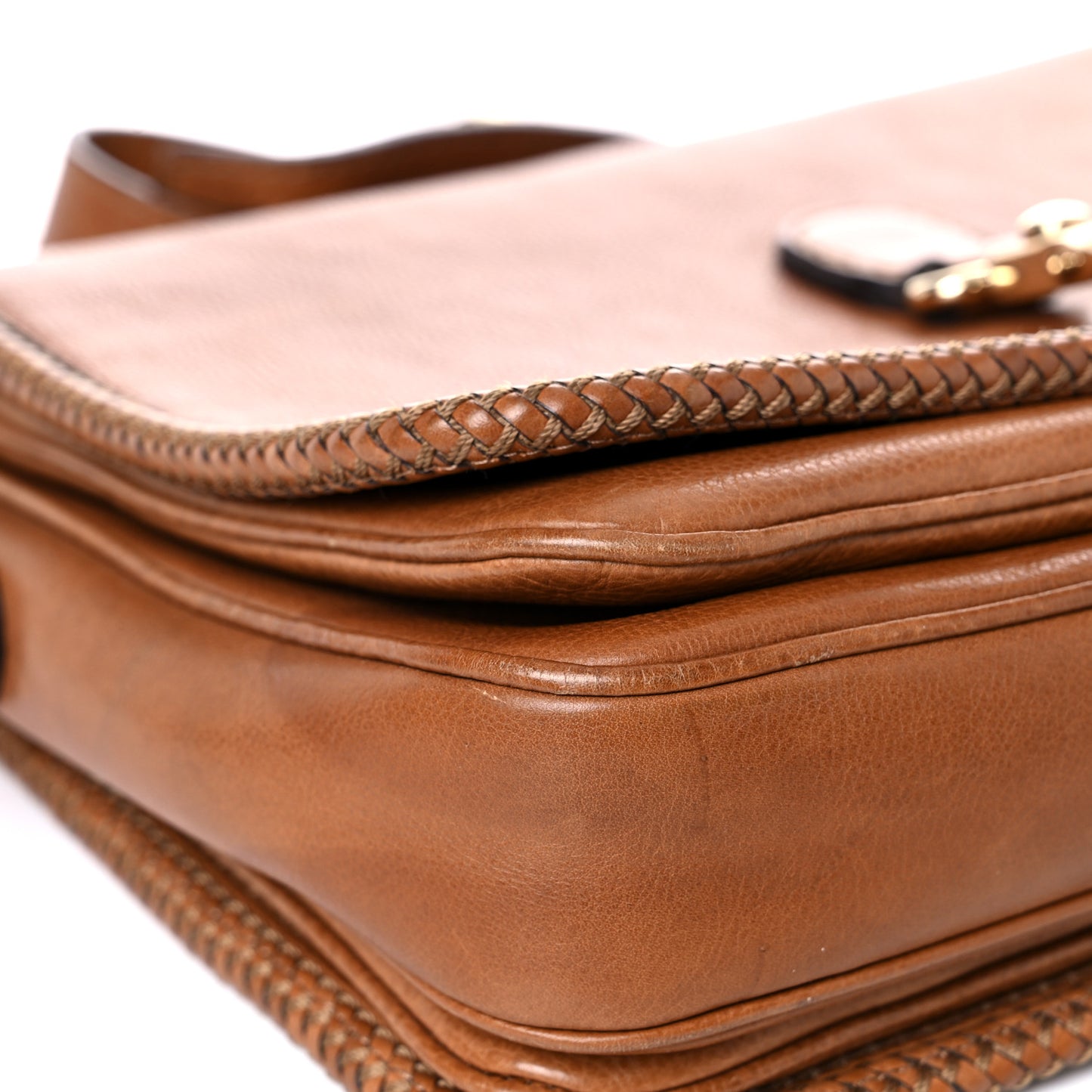 Grained Calfskin Medium Marrakech Flap Messenger Bag Brown