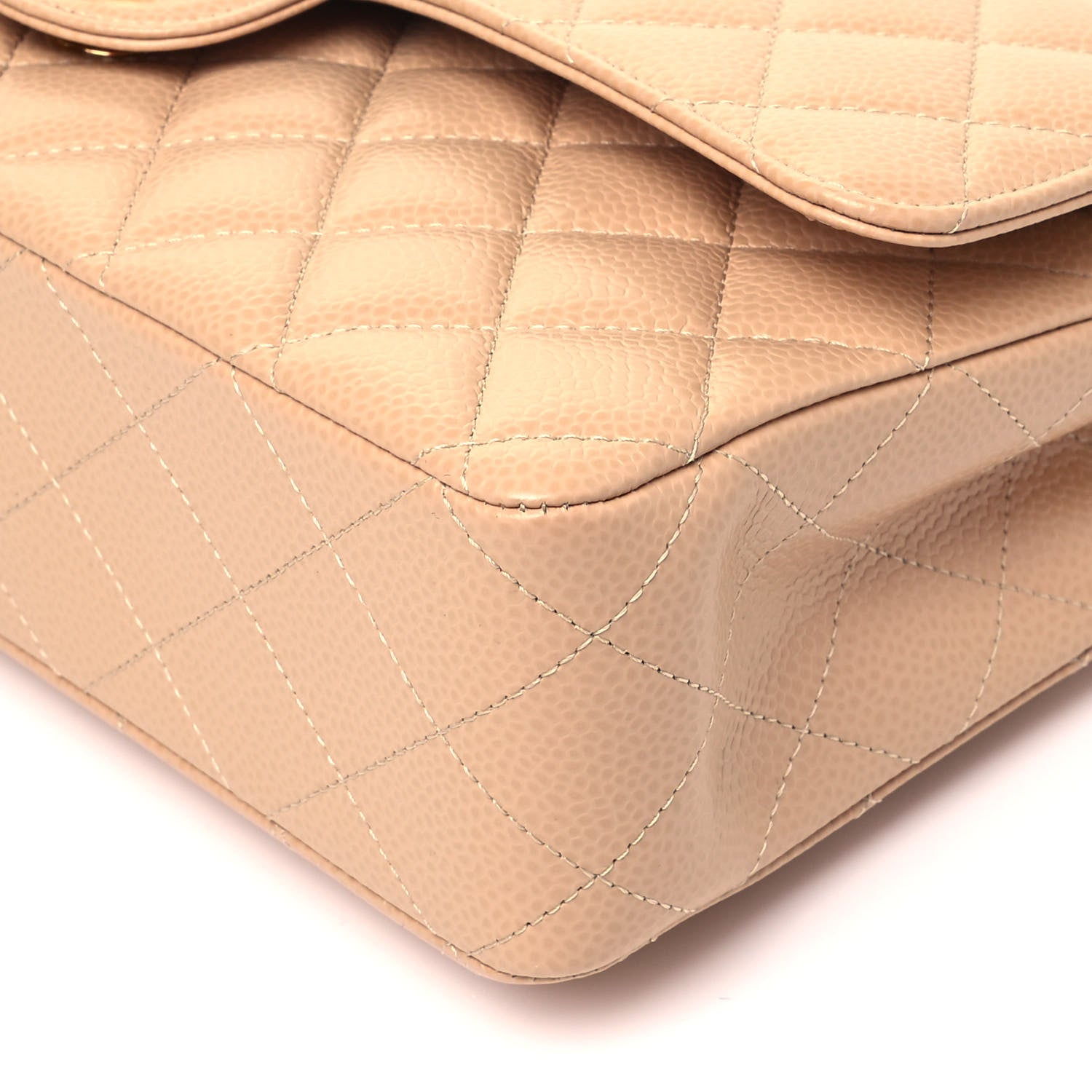 Chanel Caviar Quilted Medium Double Flap Beige 9 of 9