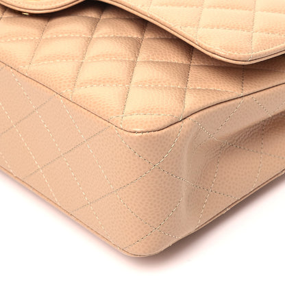 Chanel Caviar Quilted Medium Double Flap Beige 9 of 9