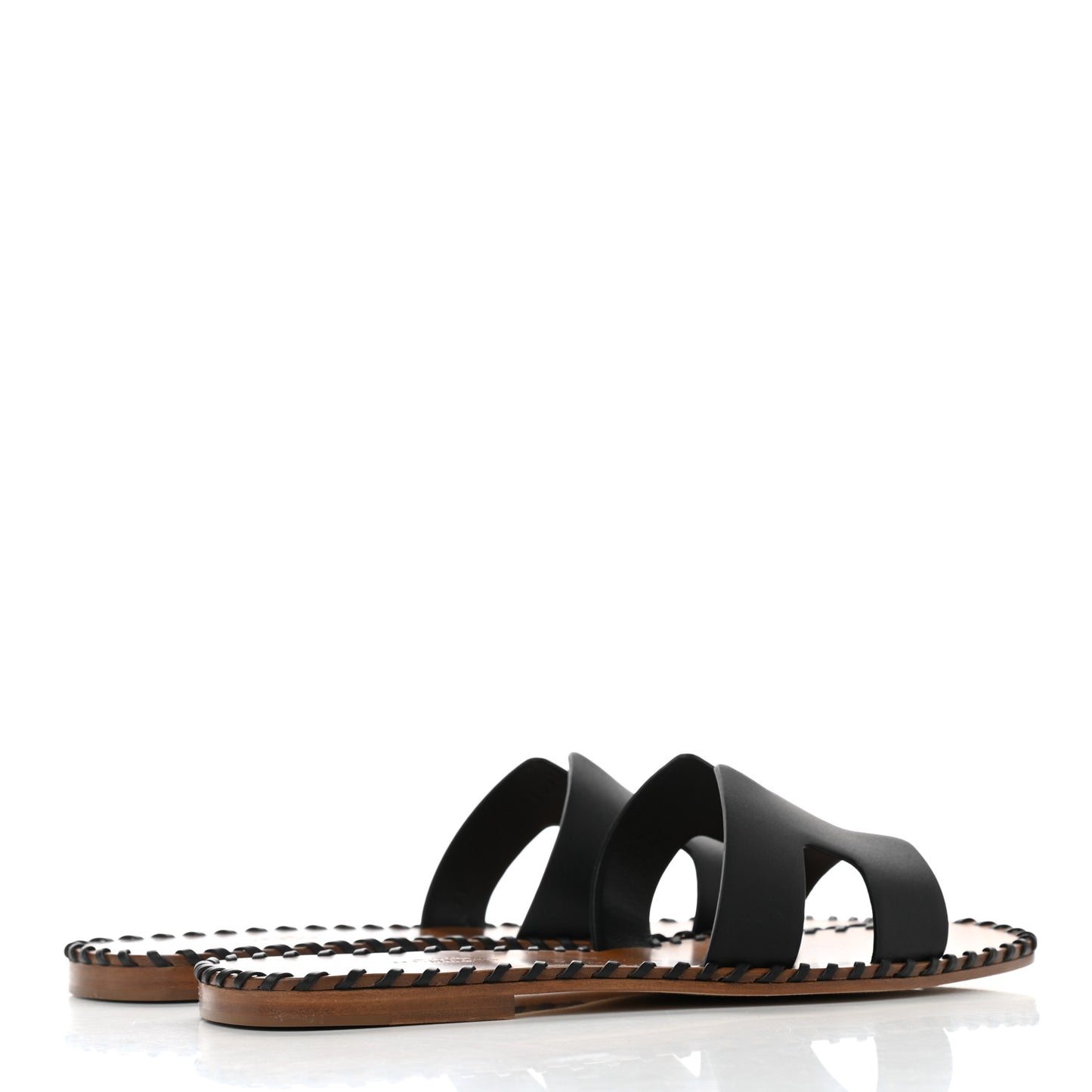Box Calfskin Braided Oran Sandals 37 Black