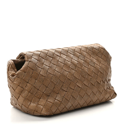 Bottega Veneta Metallic Chevre Intrecciato Cosmetic Case Ottone 3 of 12
