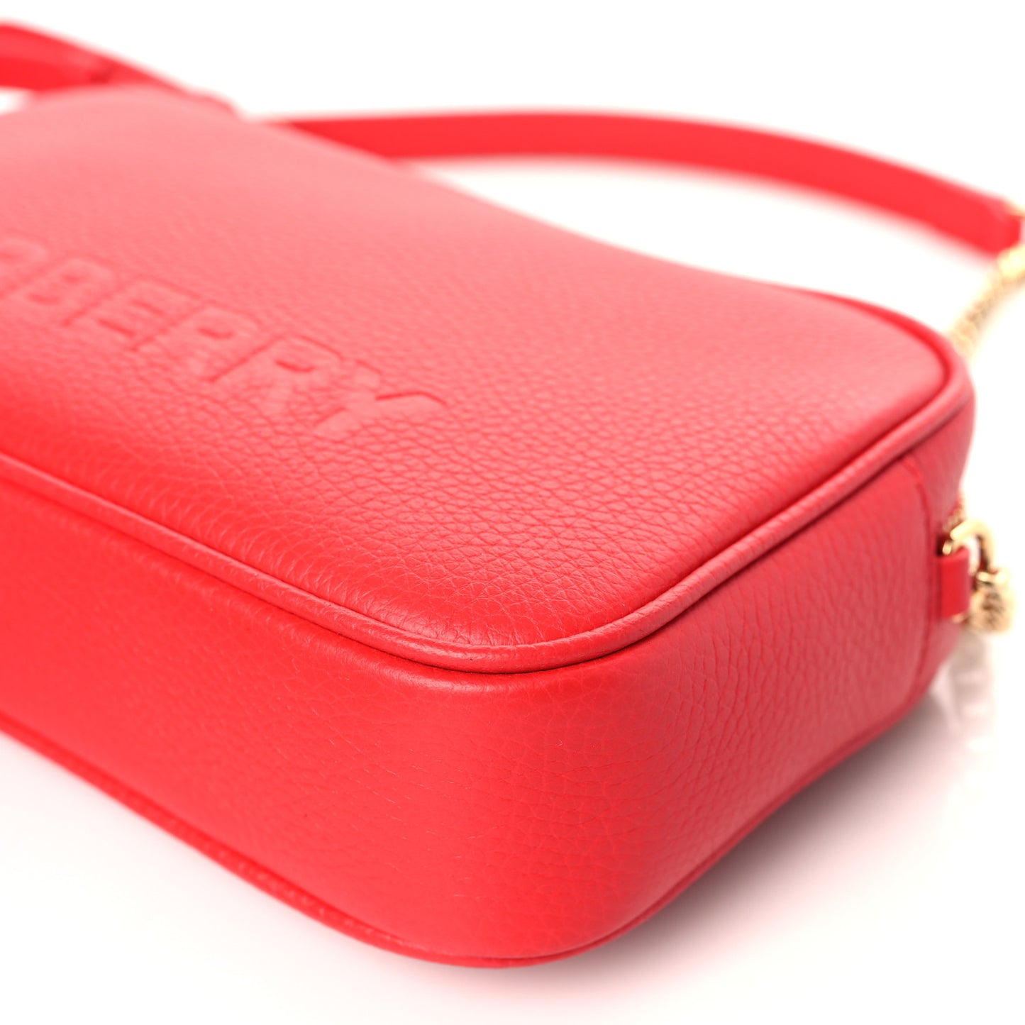 Calfskin Monogram Embossed Elongated Camera Bag Red