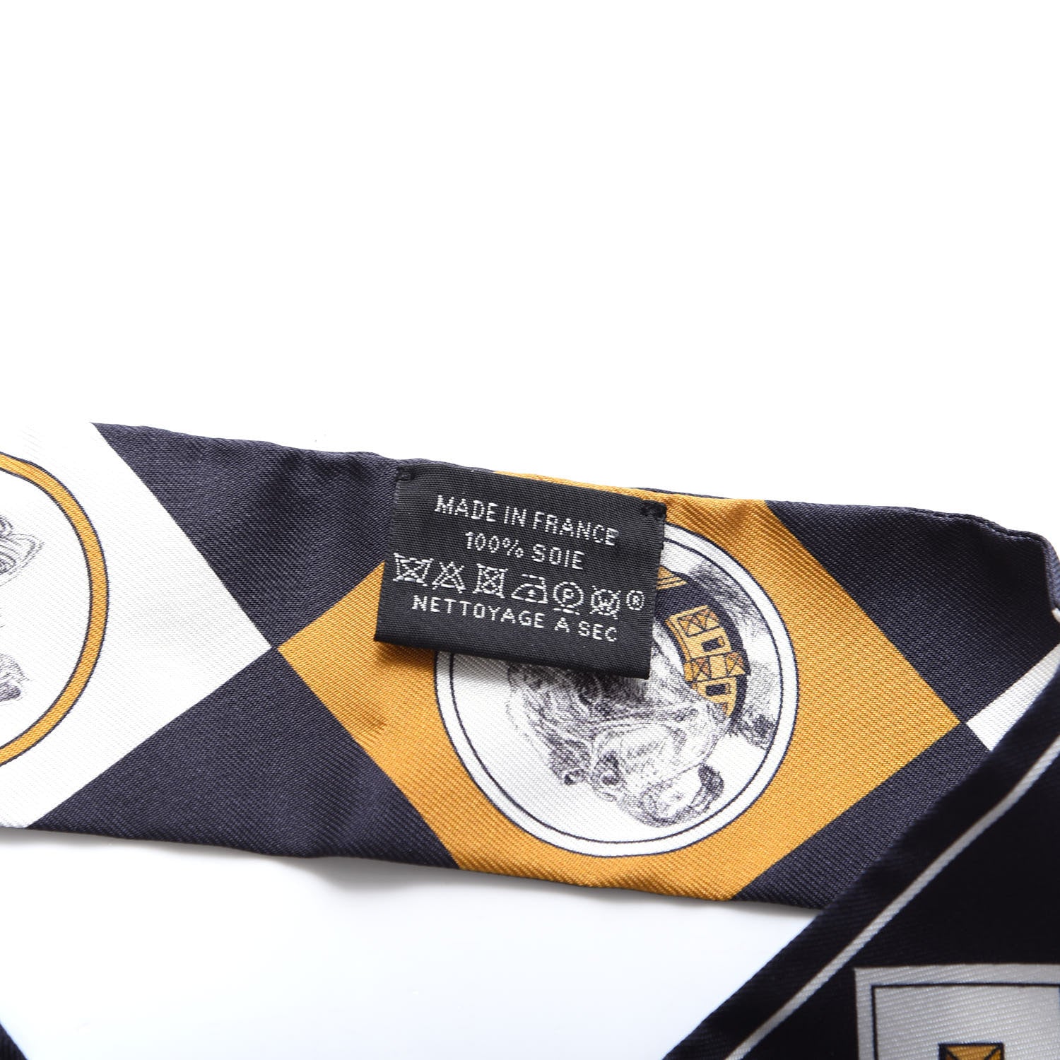 Hermes Silk Colliers Et Chiens Twilly Black Gold White 2 of 3