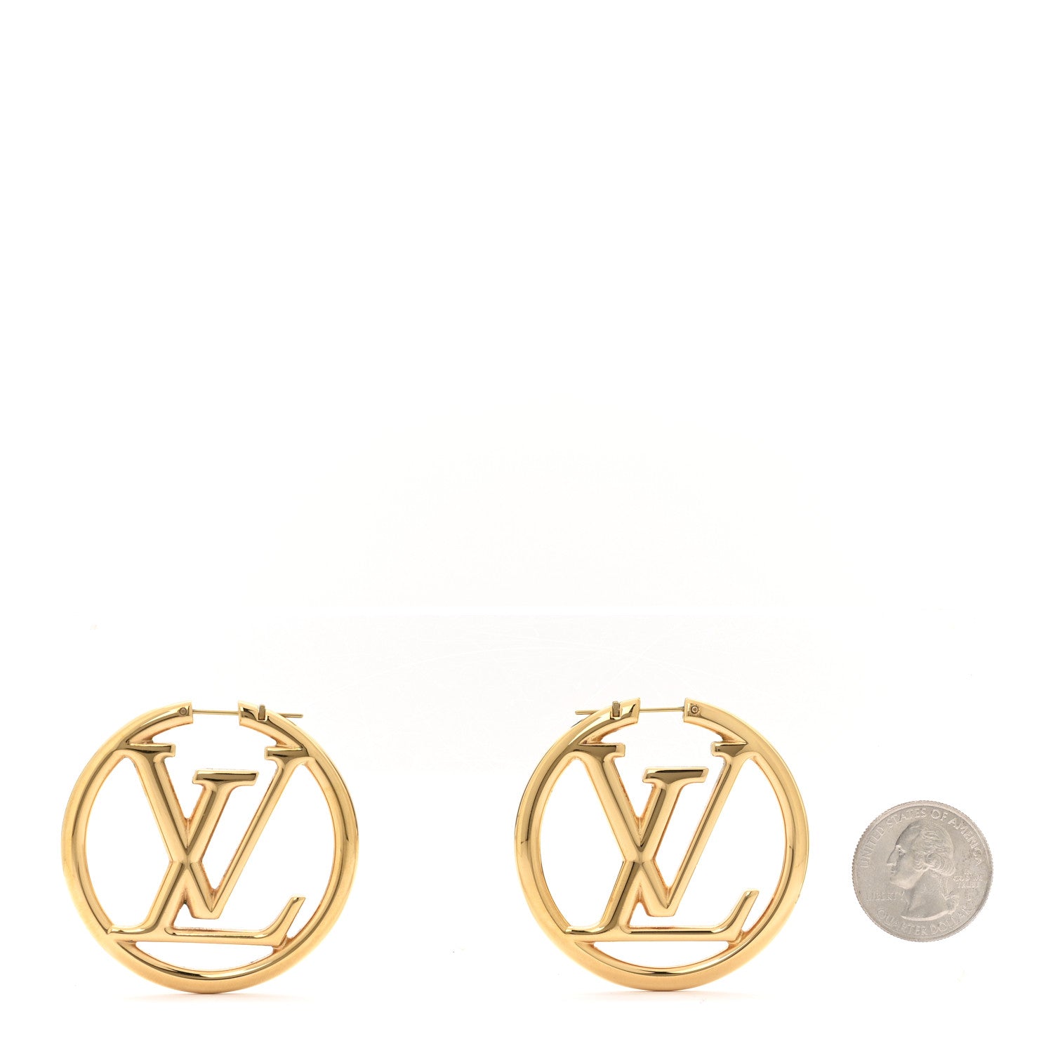 Louis Vuitton Metal Louise Hoop Earrings Gold 2 of 5