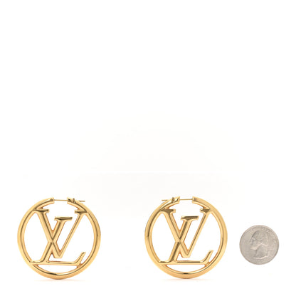 Louis Vuitton Metal Louise Hoop Earrings Gold 2 of 5