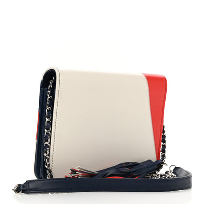 Chanel Lambskin Patchwork CC Tassel Crossbody Bag White Blue Red 2 of 11