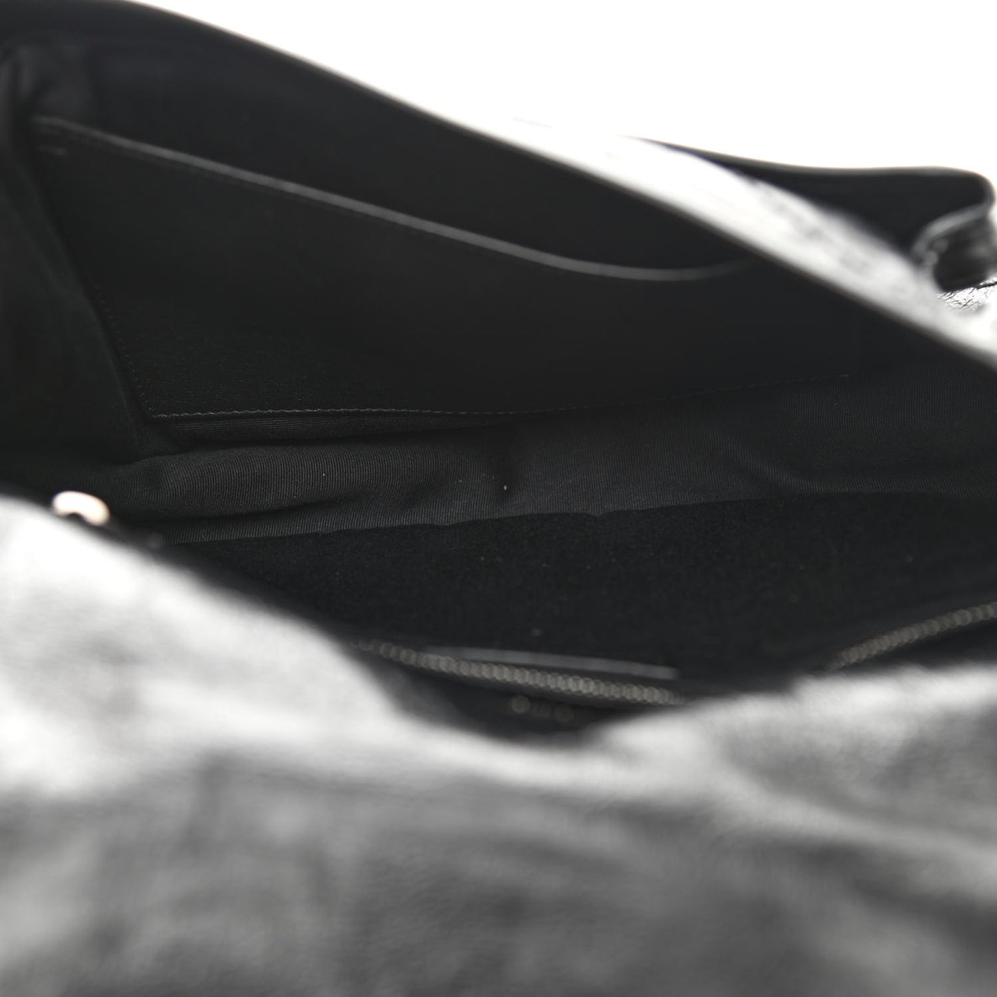 Crinkled Calfskin Matelasse Monogram Medium Niki Chain Satchel Black