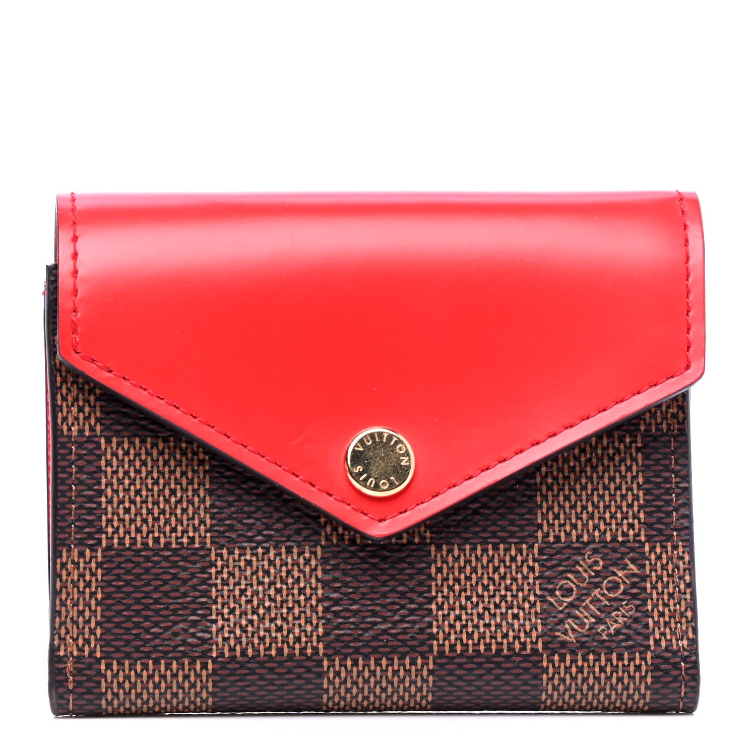 Louis Vuitton Damier Ebene Zoe Wallet Coquelicot 1 of 4