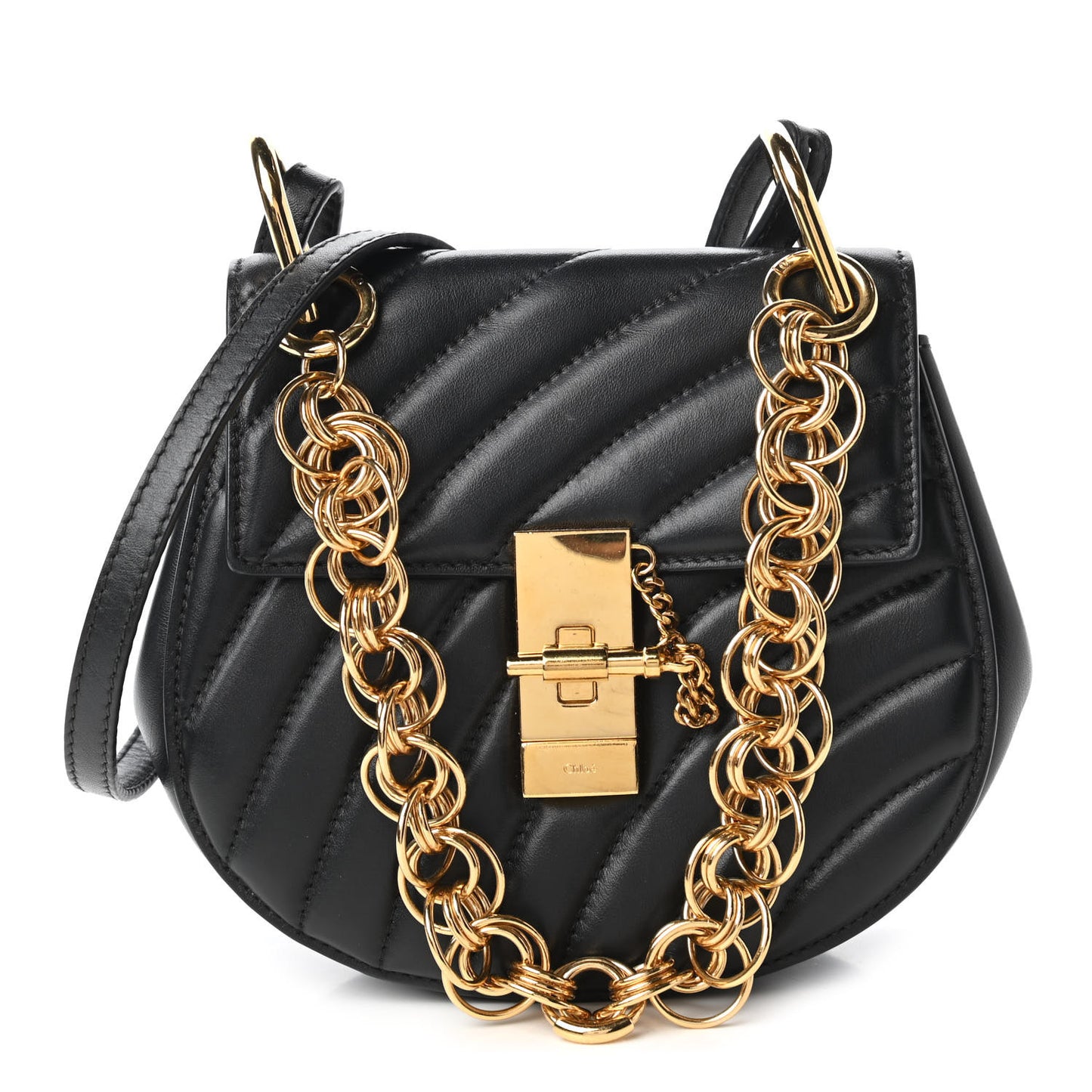 Calfskin Quilted Mini Drew Bijou Shoulder Bag Black