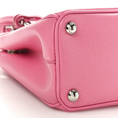 Prada Saffiano Lux Micro Galleria Double Zip Tote Begonia 8 of 9
