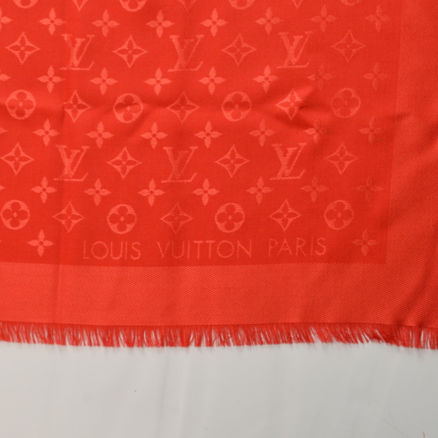 Silk Wool Monogram Shawl Pomme D'Amour