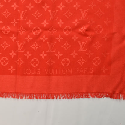 Louis Vuitton Silk Wool Monogram Shawl Pomme D'Amour 4 of 4