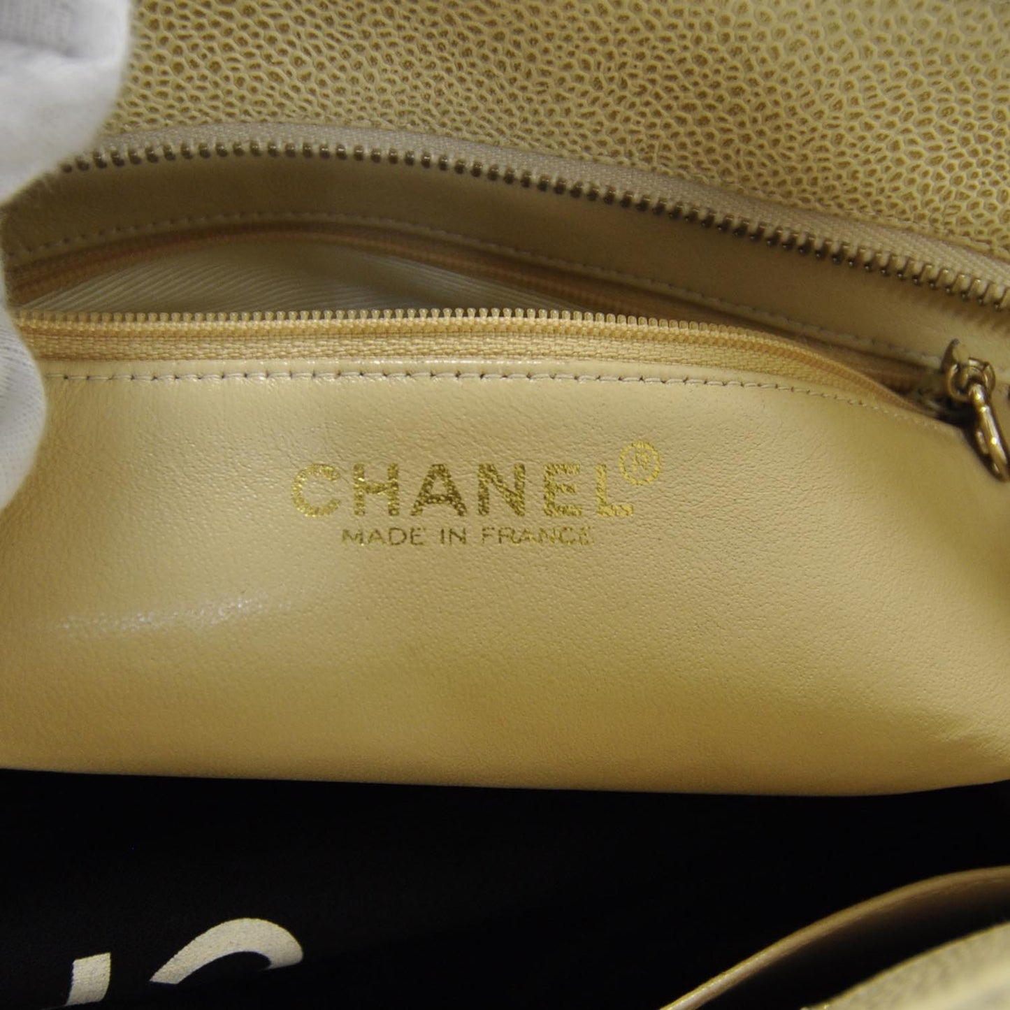 Caviar Quilted Medallion Tote Beige