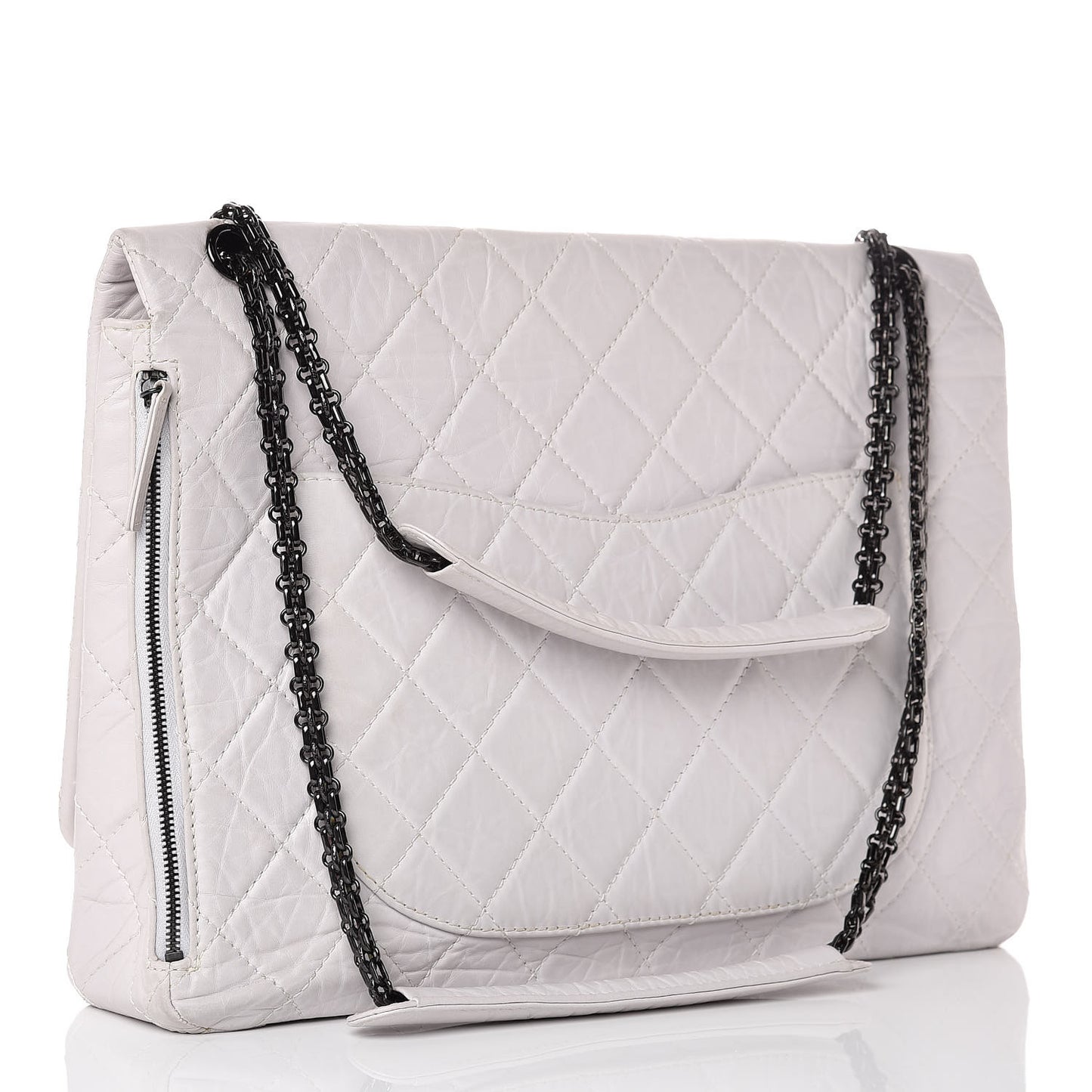 Aged Calfskin Reissue XL Maxi Flap White