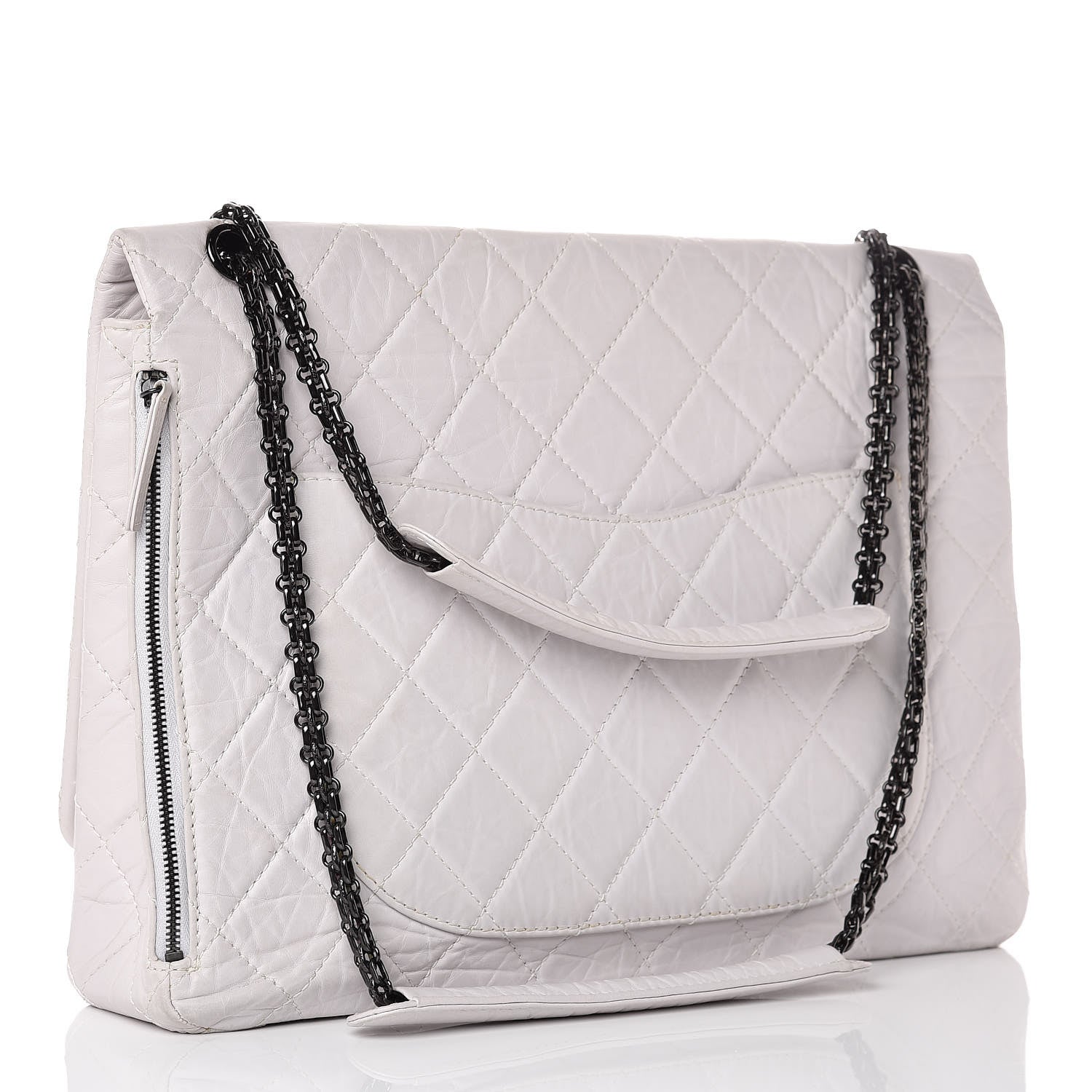 Chanel Aged Calfskin Reissue XL Maxi Flap White 3 of 19
