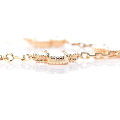 Van Cleef & Arpels 18K Yellow Gold Mother of Pearl 5 Motifs Vintage Alhambra Bracelet 4 of 8