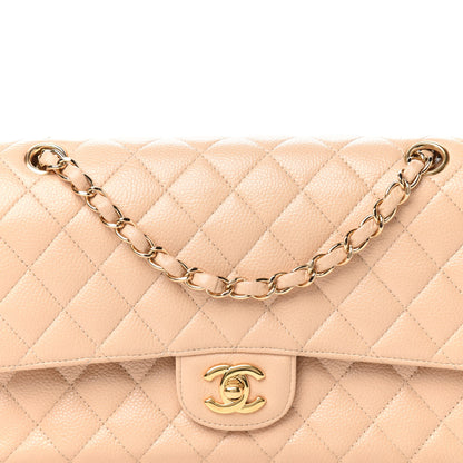 Chanel Caviar Quilted Medium Double Flap Beige 12 of 12