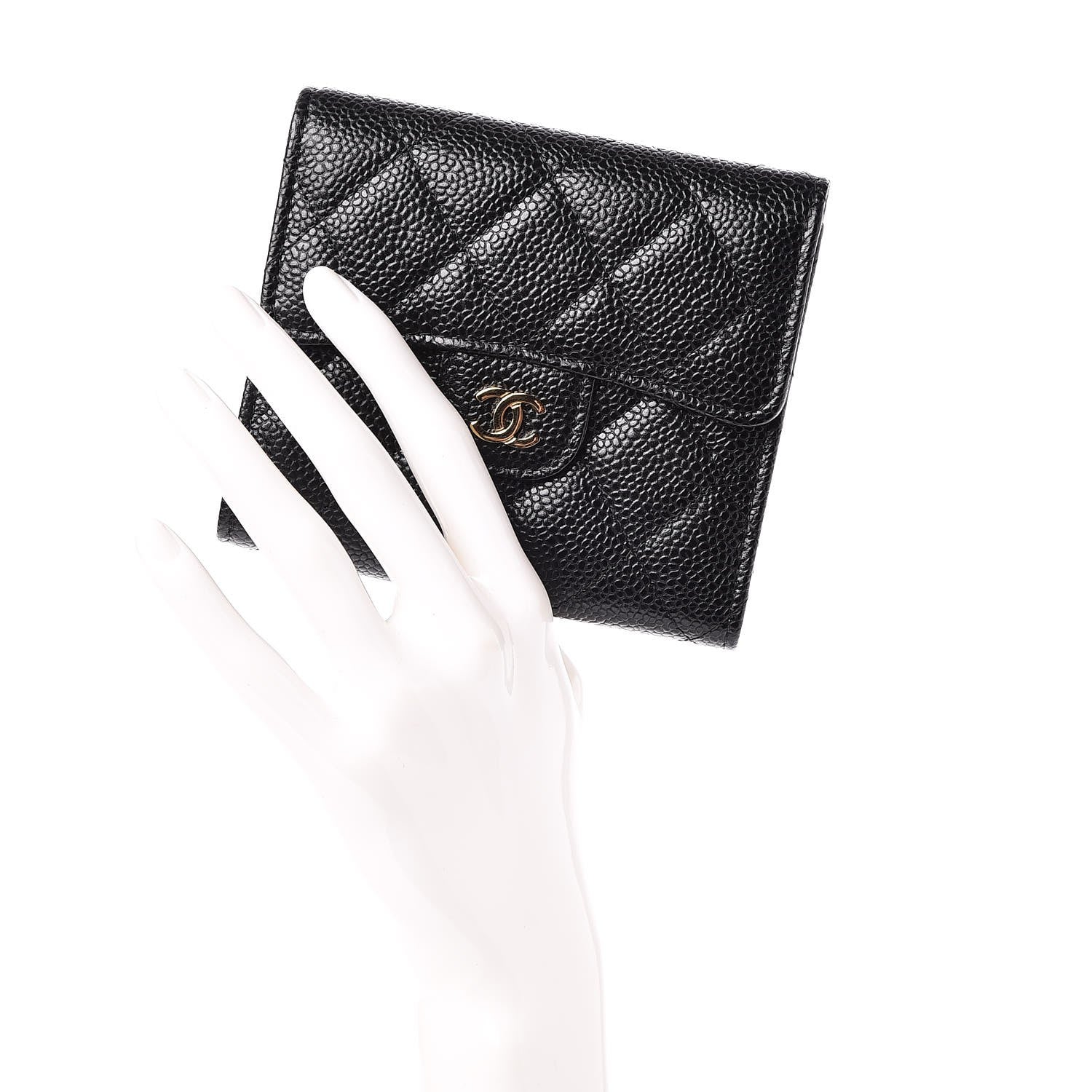 Chanel Caviar Quilted Compact Flap Wallet Black 2 of 10