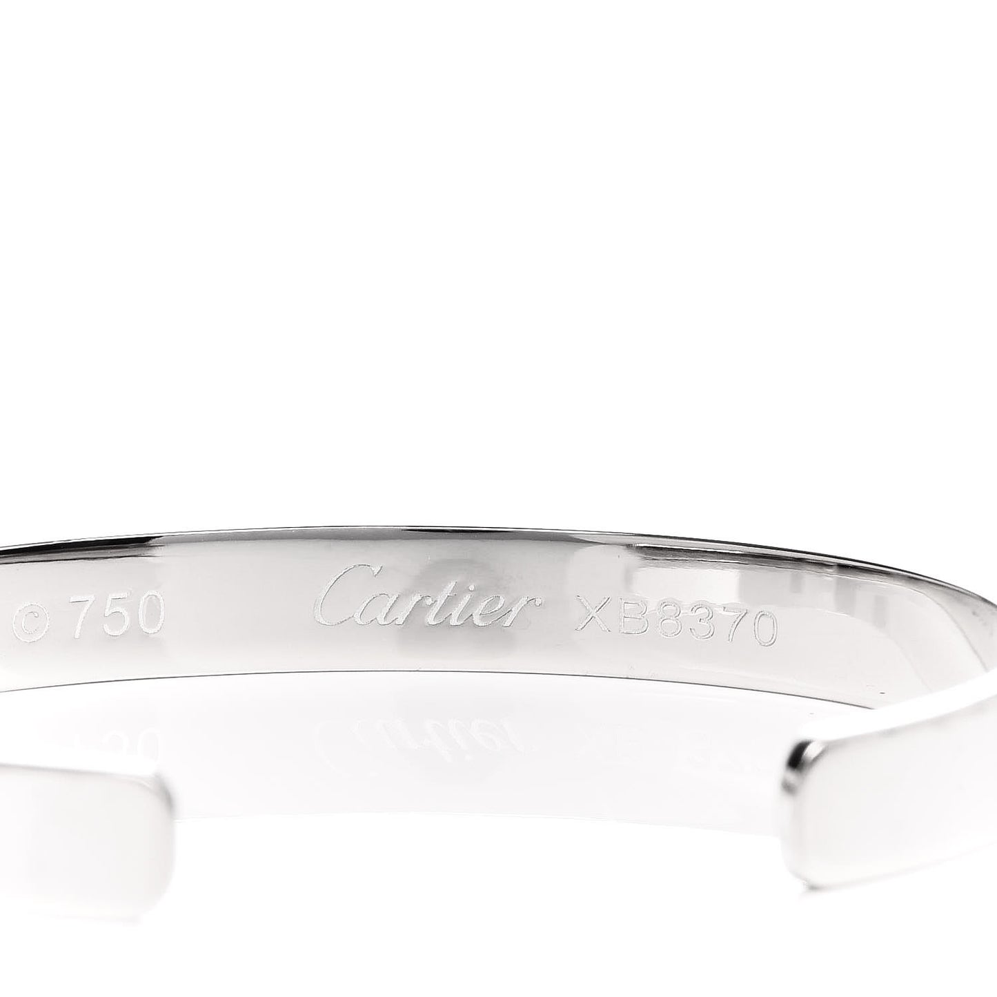 18K White Gold LOVE Cuff Bracelet 16