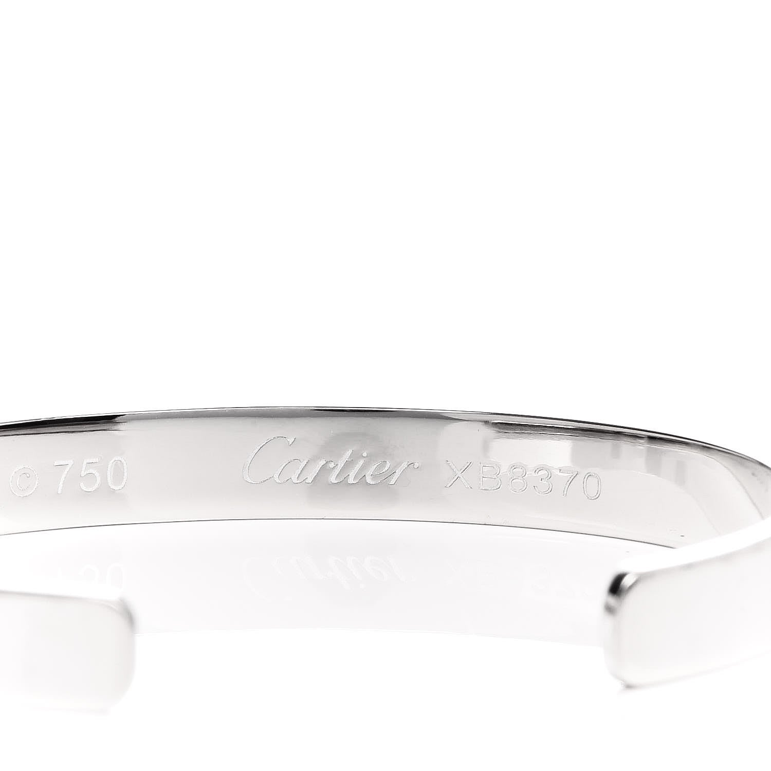 Cartier 18K White Gold LOVE Cuff Bracelet 16 5 of 6