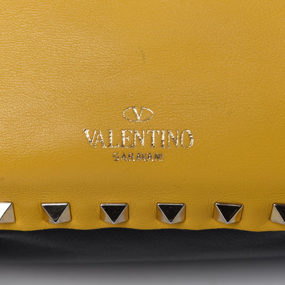 Valentino Garavani Vitello Mini Rockstud Tote Yellow Black 7 of 12