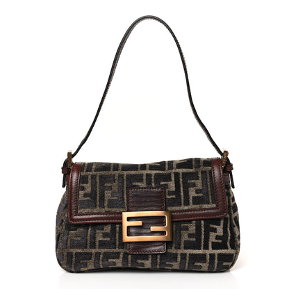 Fendi Velvet Zucca Mini Mama Baguette Brown 1 of 10