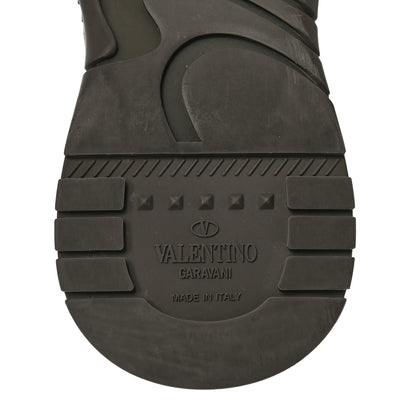 Valentino Garavani Nappa Suede Camouflage Mens Rockrunner Plus Sneakers 44 Army Green Black Multicolor 7 of 10