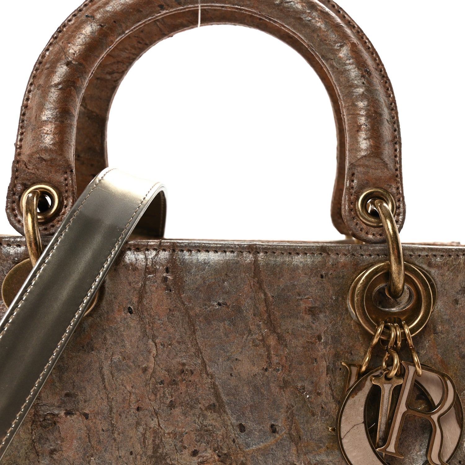 Christian Dior X LEE BUL Treated Calfskin Medium Lady Dior Art Bronze 7 of 9