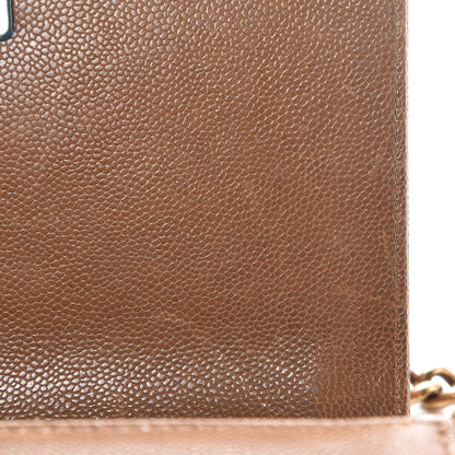 Chanel Caviar Quilted Medium Boy Flap Light Brown 12 of 14