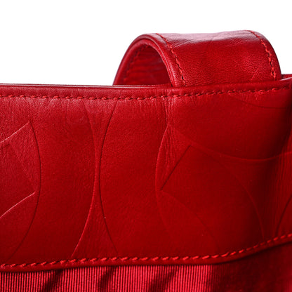 Chanel Lambskin Embossed CC Tote Red 10 of 13