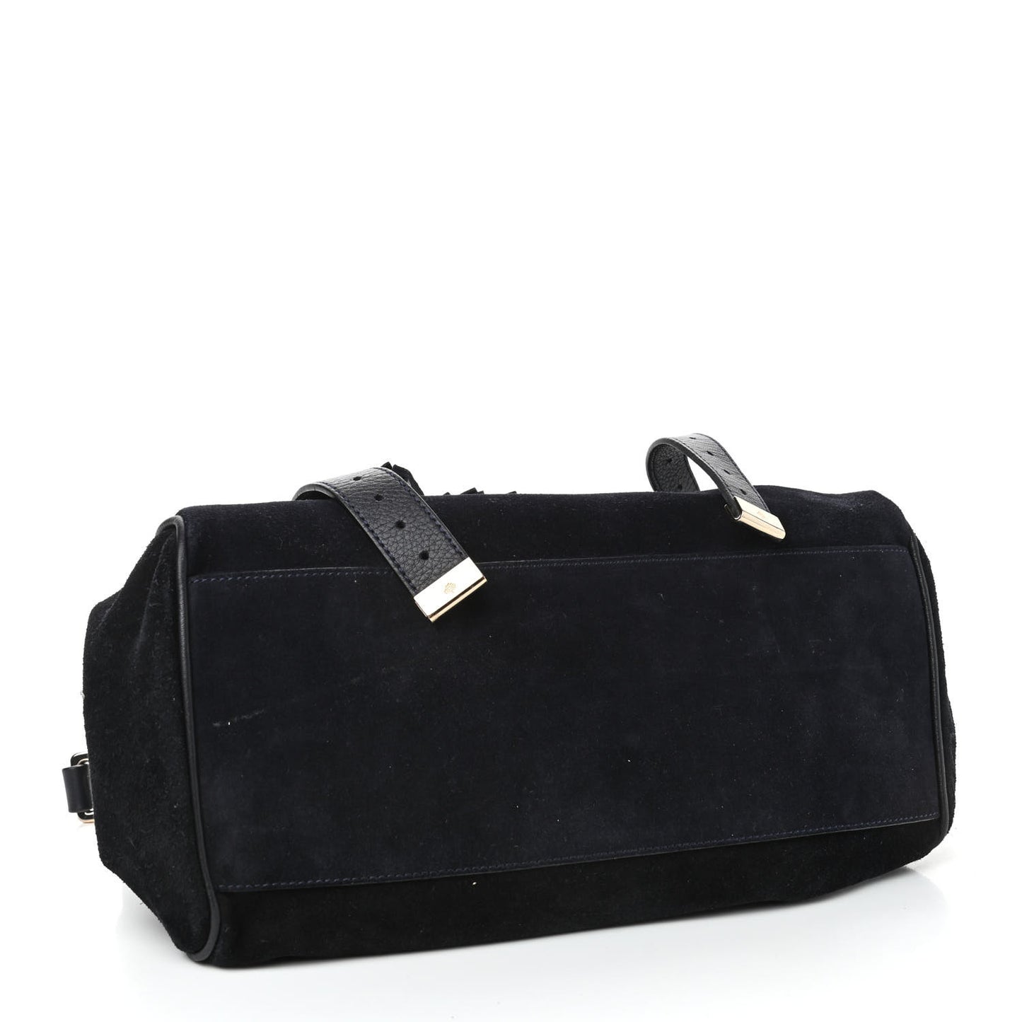 Heavy Suede Alexa Tassel Satchel Oak Black