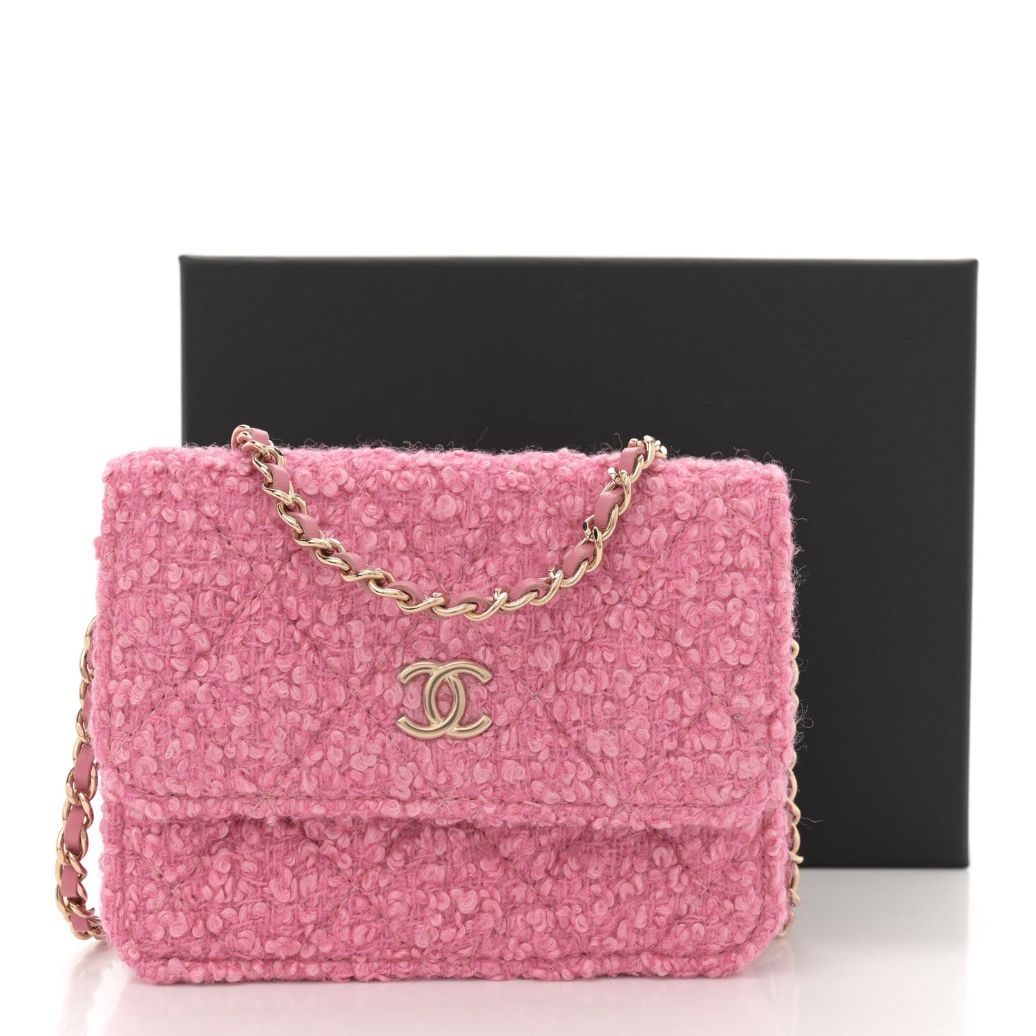 Chanel Tweed Quilted Flap Chain Waist Bag Pink 11 of 11